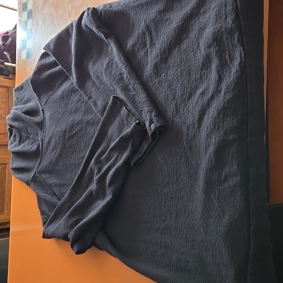 Liz Claborn Women's Hooded Long Sleeve Shirt, 100% Cotton, Size 1X, Black - Picture 3 of 4